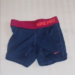 Girls Navy Blue Nike Spandex Pro